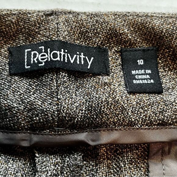 Relativity Trousers NWT Size 10 Brown Mink zip and button closure 4 pockets - Picture 7 of 9
